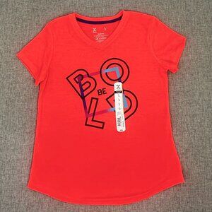 NEW! Xersion Little & Big Girls Graphic T-Shirt V-Neck Bright Marathon‎ Red L-14